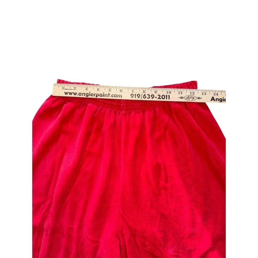 Willow Wear Pajama Set Womens M Red Solid V-Neck Long Sleeve 2-Piece cozycore